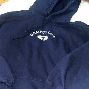 Campus Life Navy Blue XL hooded sweater shirt
